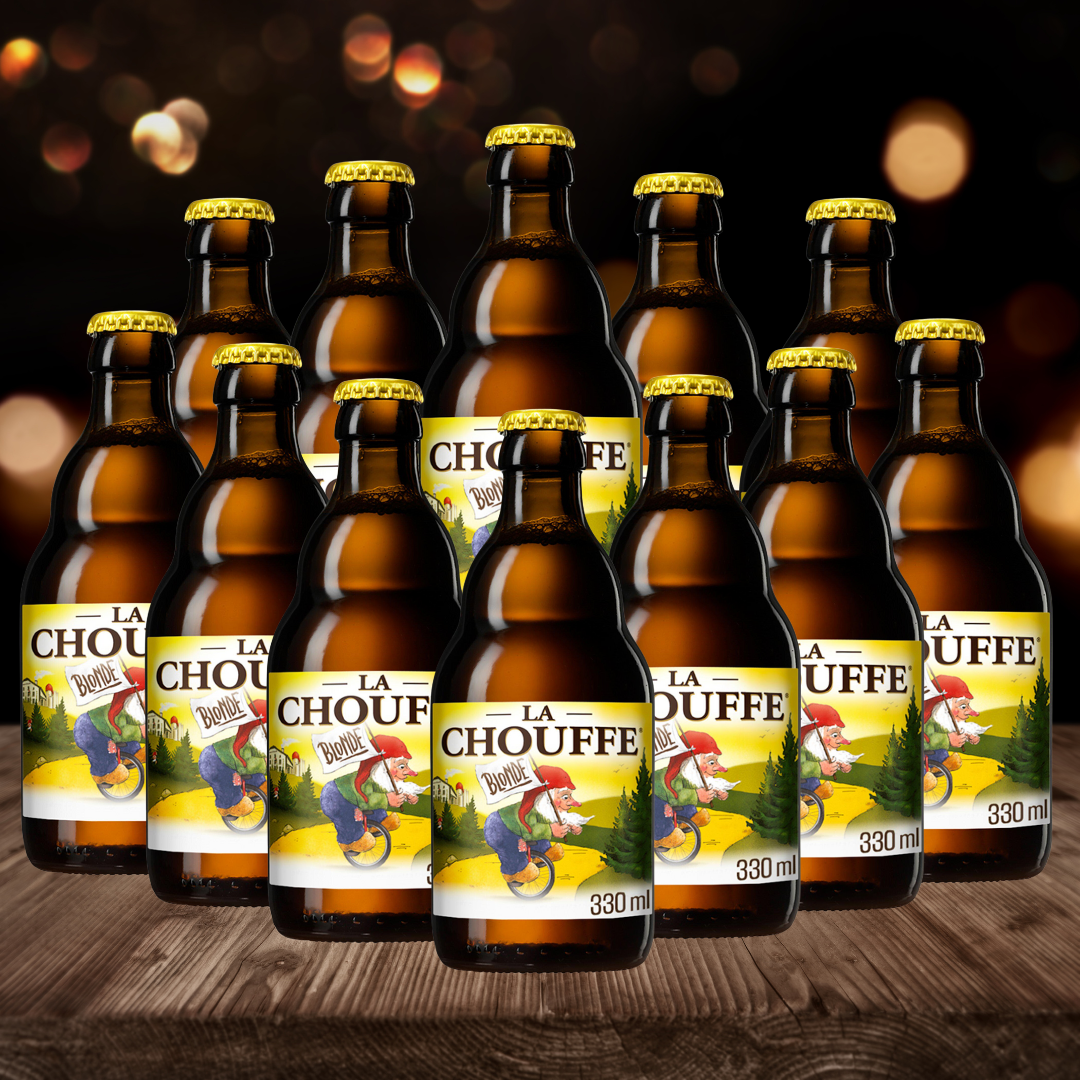 Brasserie d’Achouffe La Chouffe Belgian Blond Beer 330ml Bottles - 8.0% ABV (12 Multipack) - BEERHUNTER