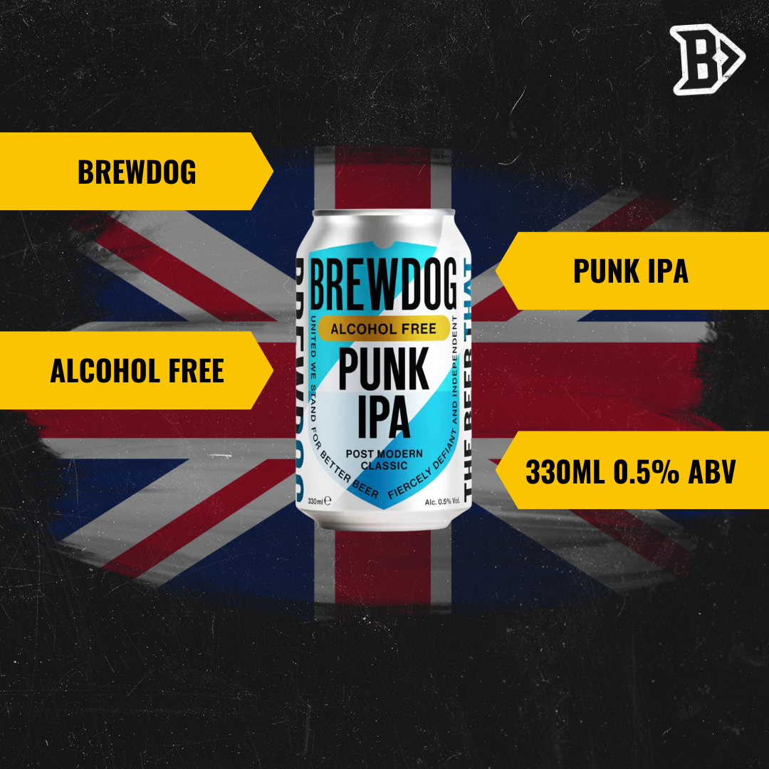 BrewDog Punk AF Alcohol Free IPA 330ml Cans 0.5% ABV (12 Pack) - BEERHUNTER