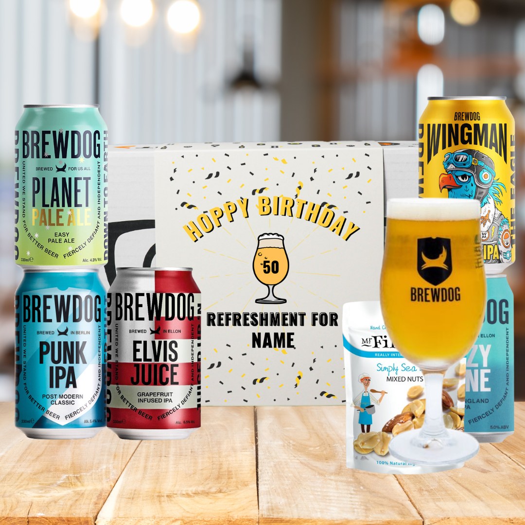 Personalised Brewdog Birthday Craft Beer Gift Set - IPA, Pale Ale &amp; Lager (5 x 330ml)