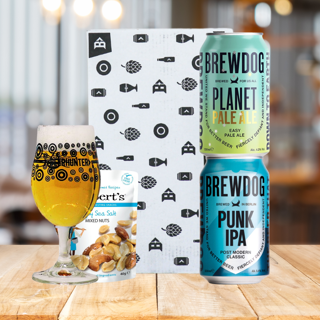 Brewdog Craft Beer 2 Can Gift Set with Beerhunter Glass 330ml Cans BEERHUNTER
