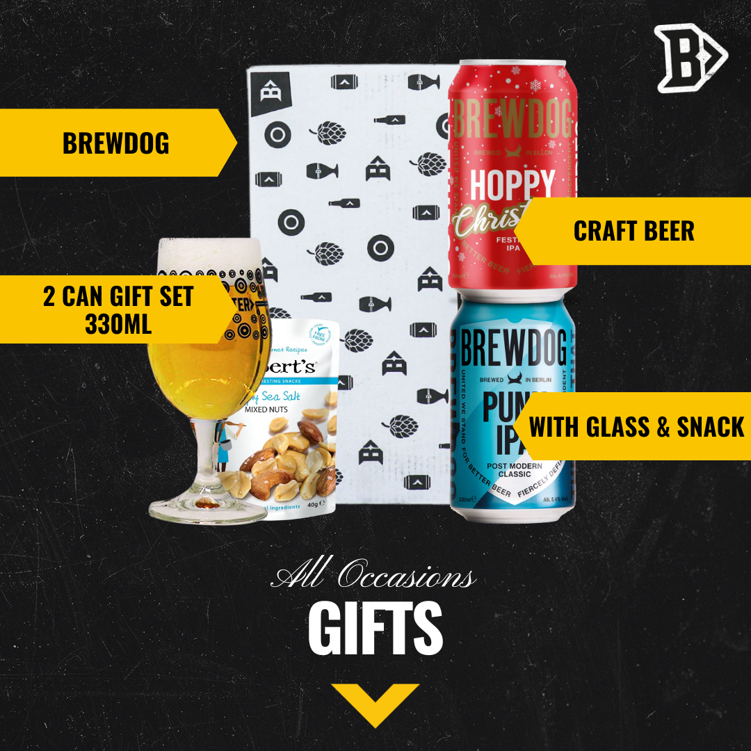 Brewdog Craft Beer 2 Can Gift Set with Beerhunter Glass (330ml Cans) - BEERHUNTER