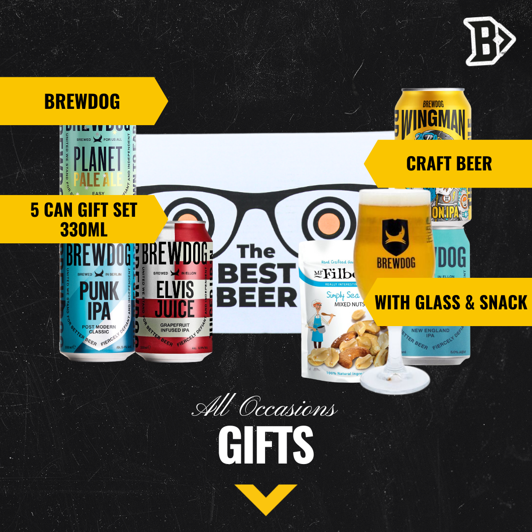 Brewdog Craft Beer 5 Can Gift Pack with Glass (5 x 330ml) - BEERHUNTER