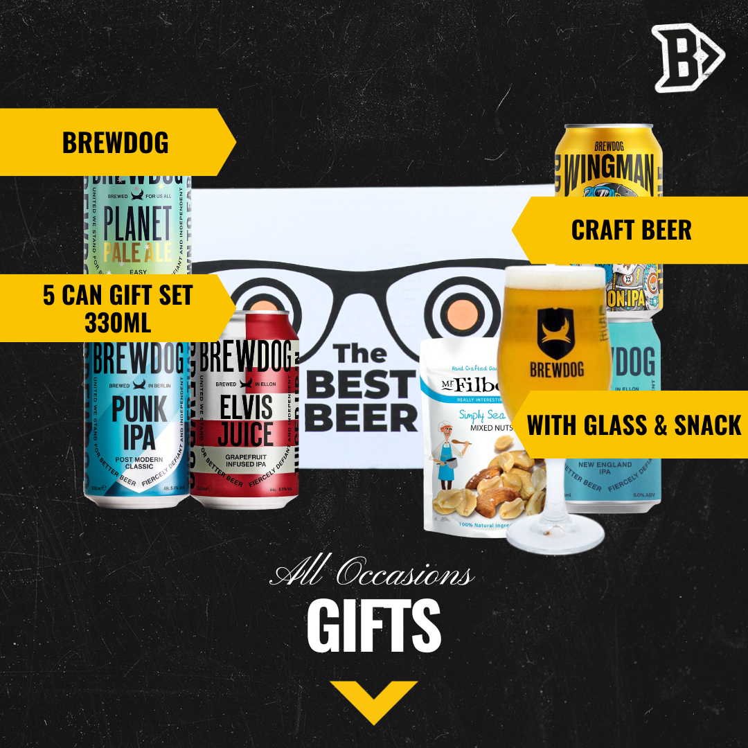 Brewdog Craft Beer 5 Can Gift Pack with Glass (5 x 330ml)