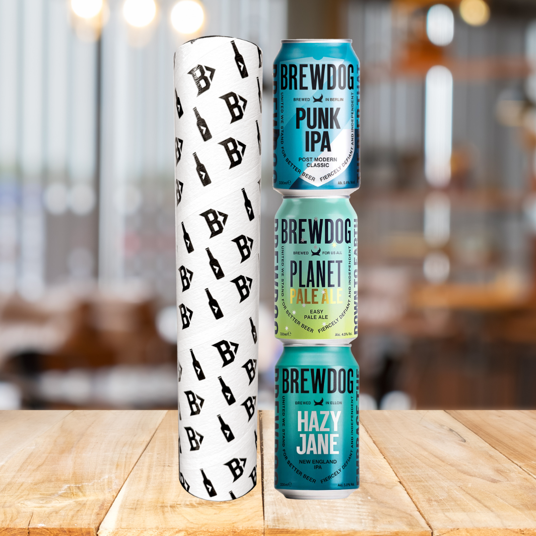 Brewdog Craft Beer Tube Gift Set 3 Pack Punk IPA Planet Pale Ale BEERHUNTER
