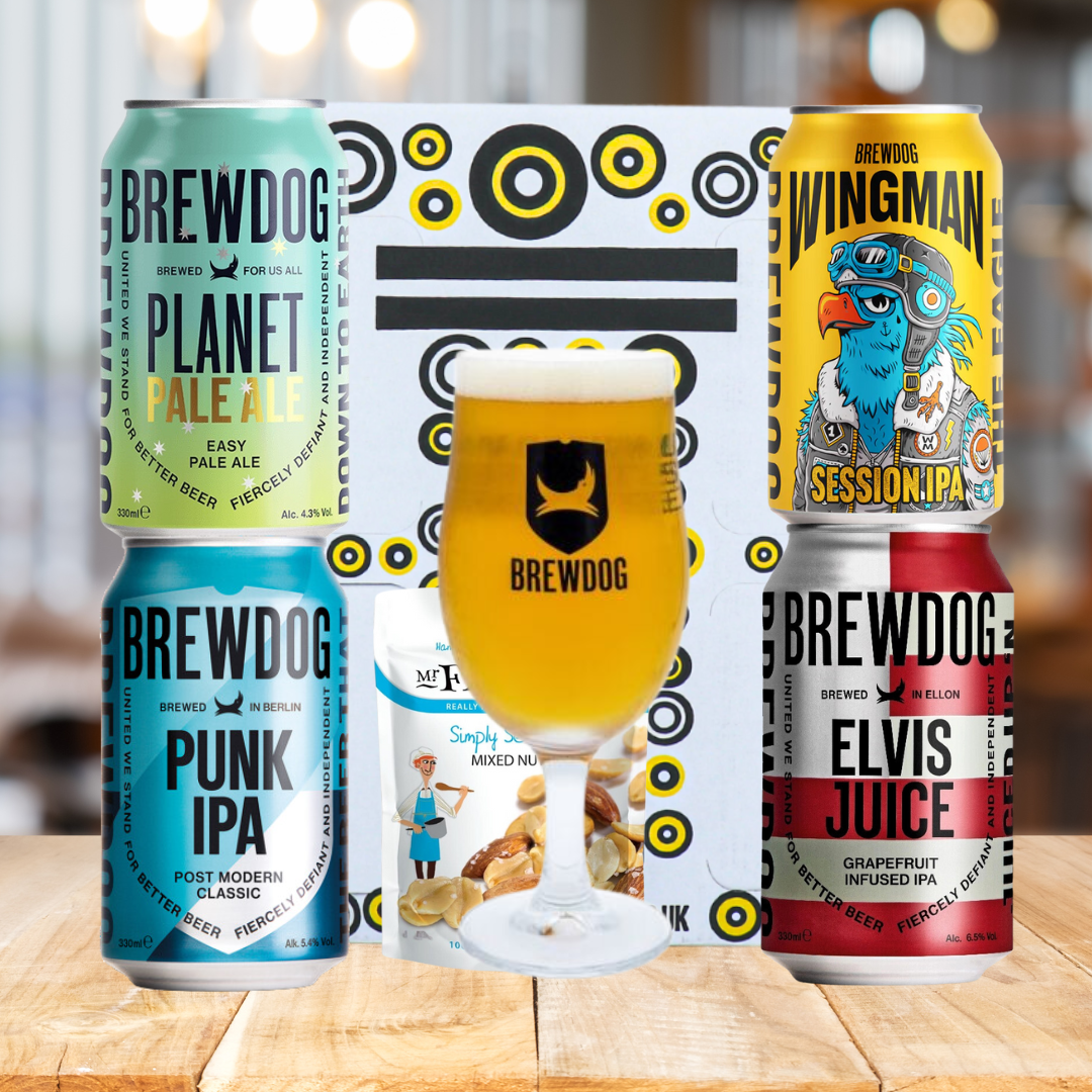 Brewdog UK Craft Beer 4 Can Gift Set with Brewdog Glass - BEERHUNTER