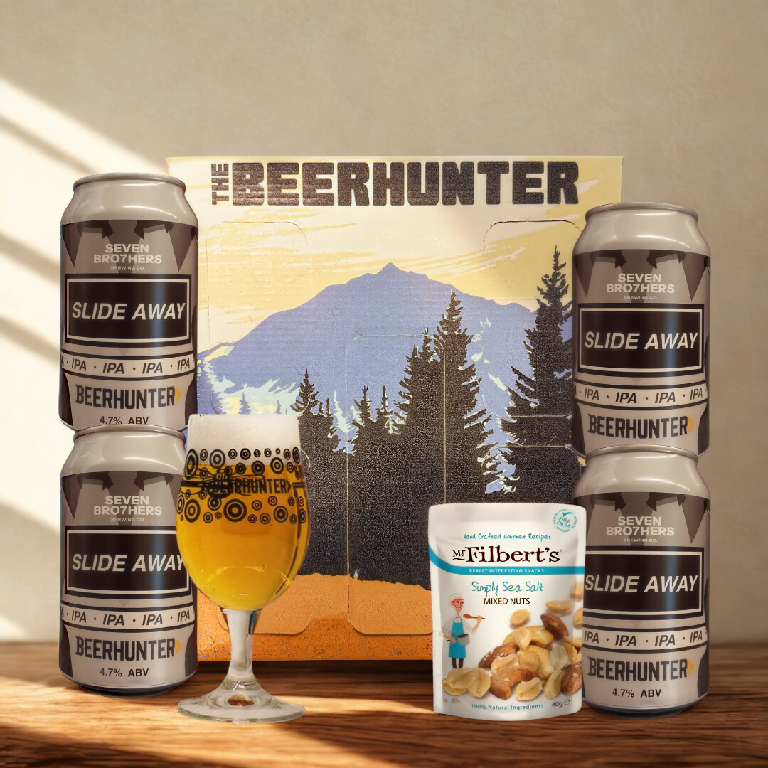 Brian Cannon Designed Seven Bro7hers x Beerhunter Slide Away IPA 4.7% 330ml Gift Set with Glass