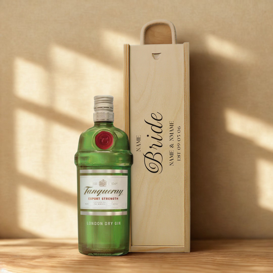 Personalised Bride Gin Gift Set with Wooden Presentation Box
