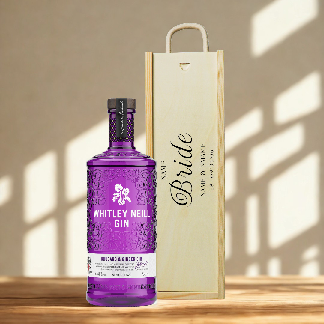 Personalised Bride Gin Gift Set with Wooden Presentation Box