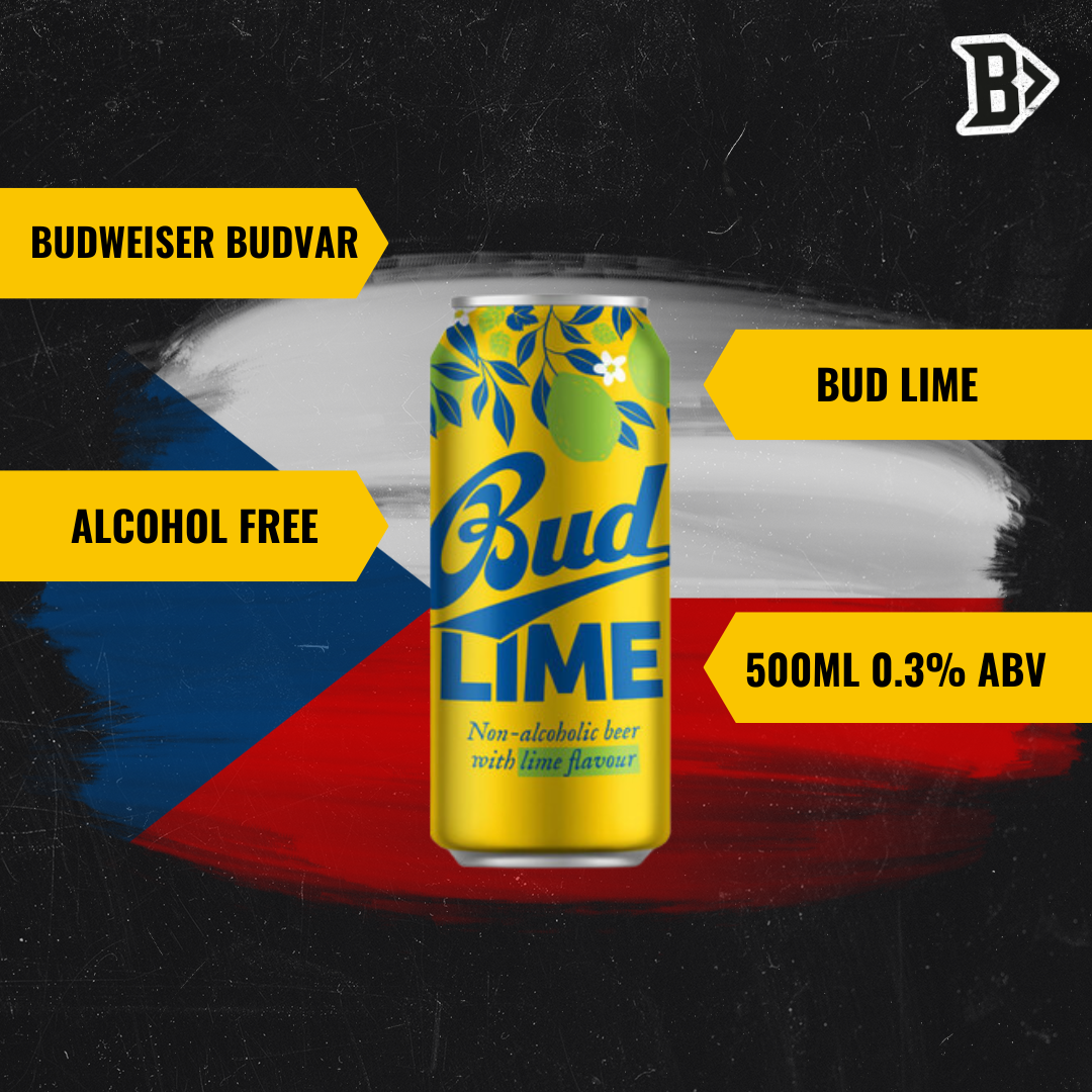 Bud Lime Alcohol Free Beer 500ml Cans - 0.3% ABV (12 Pack) - BEERHUNTER