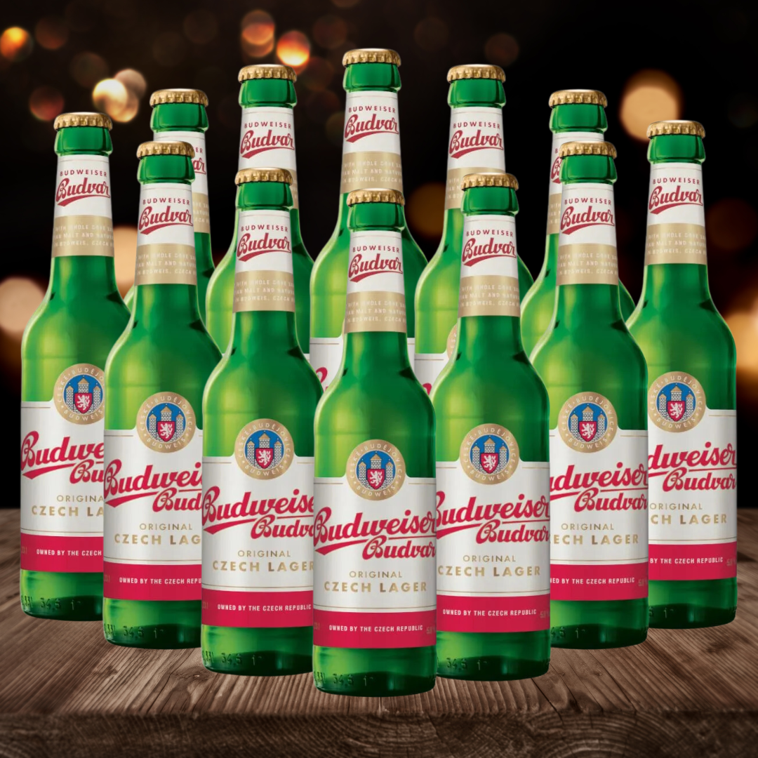 Budweiser Budvar Czech Lager 330ml Bottles - 5% ABV (12 Pack) - BEERHUNTER