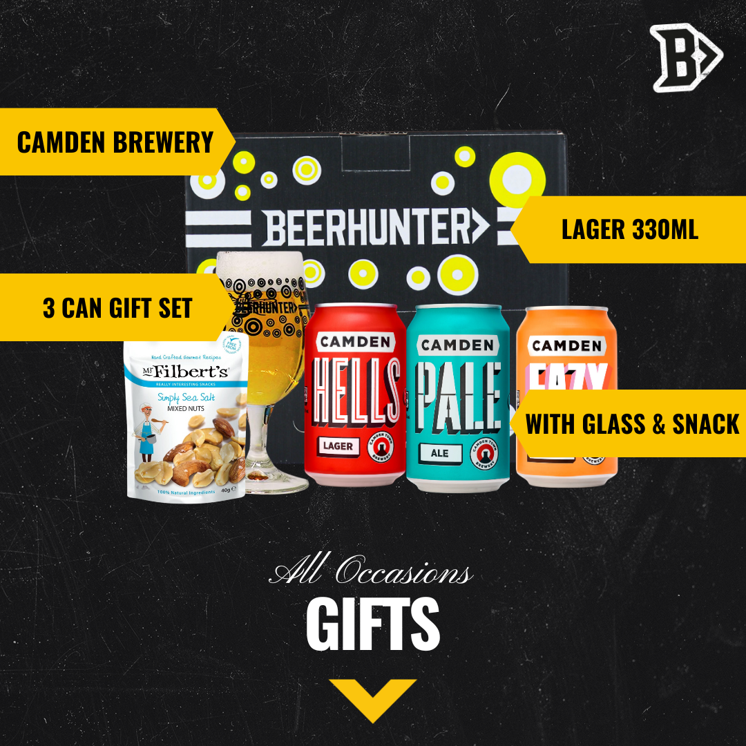 Camden Town Brewery Hells Craft Beer Gift Set with Beerhunter Glass (4.6% ABV) - BEERHUNTER