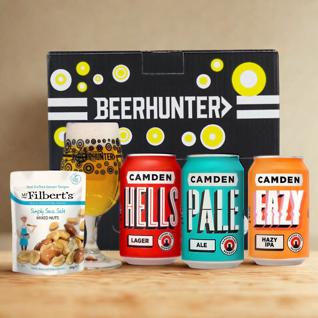 Camden Town Brewery Hells Craft Beer Gift Set with Beerhunter Glass (4.6% ABV)