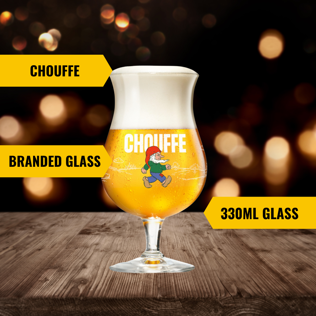 Chouffe Gnome 330ml Belgian Beer Glass - Branded Stemmed Glass