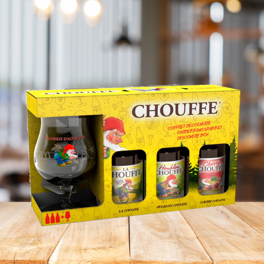 Brasserie d&#39;Achouffe Belgian Beer Gift Set with Chalice Glass