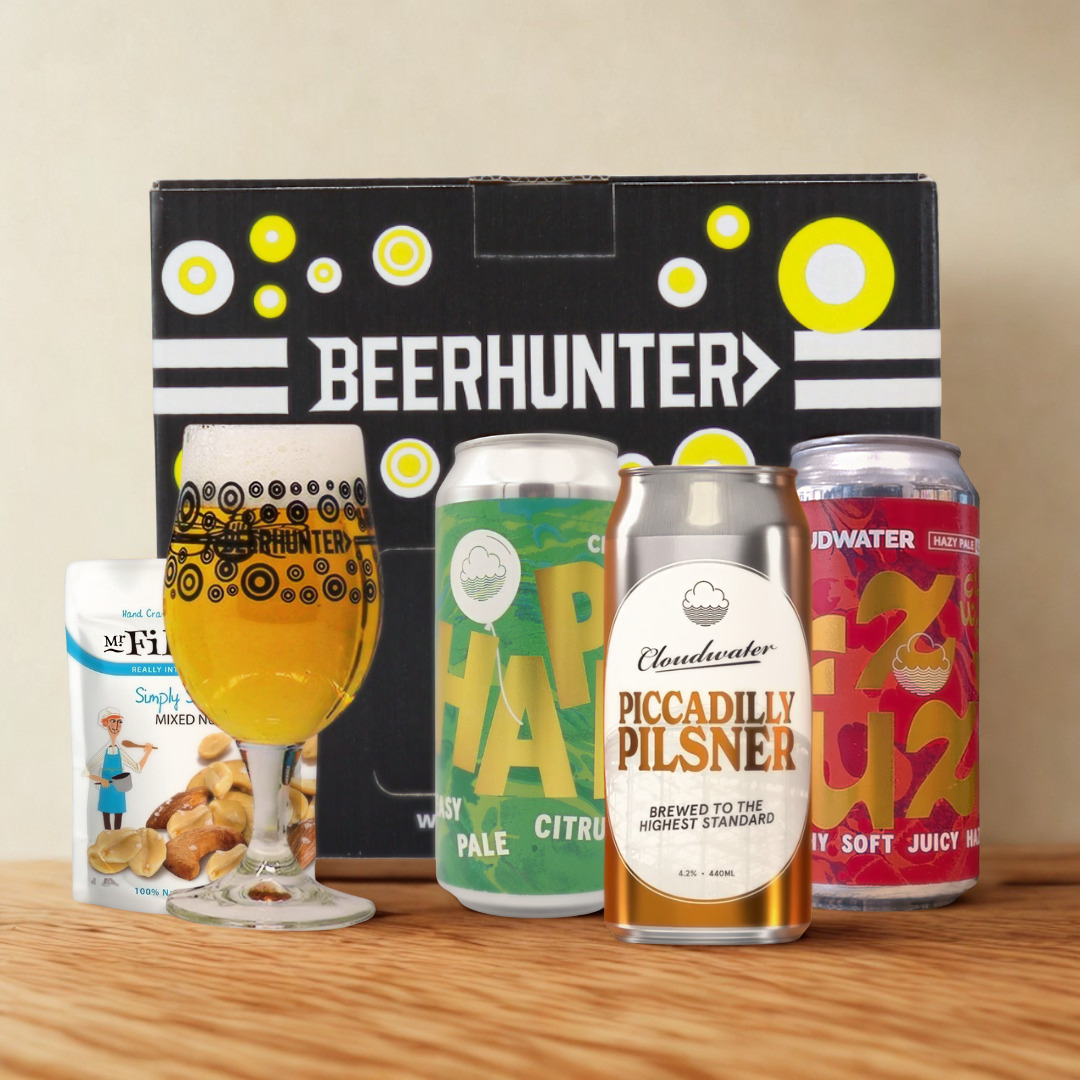 Cloudwater Brew Co. Craft Beer Gift Set with Glass (3 Pack) - Pale Ale, Hazy Pale, Helles