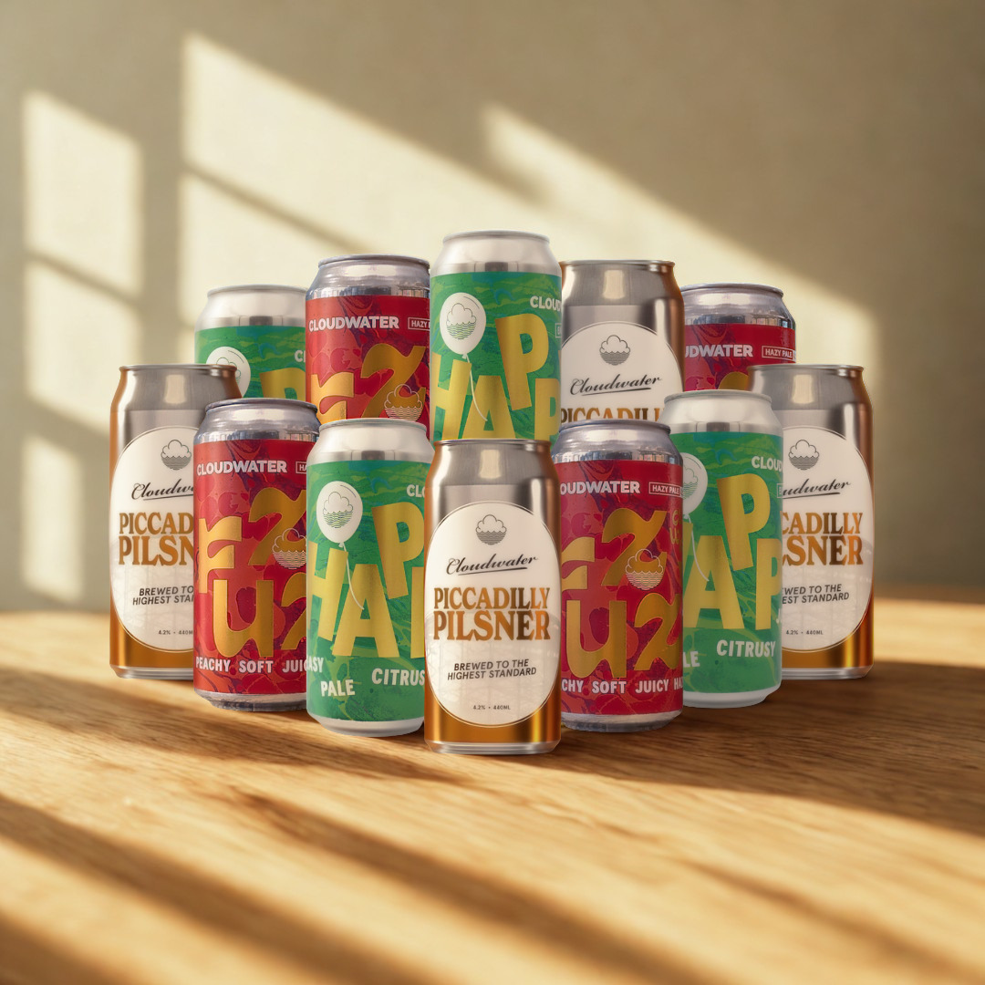 Cloudwater Brew Co. Craft Beer Mixed Case - Happy Pale Ale, Fuzzy Hazy Pale Ale &amp; Piccadilly Pilsner (12 Pack)