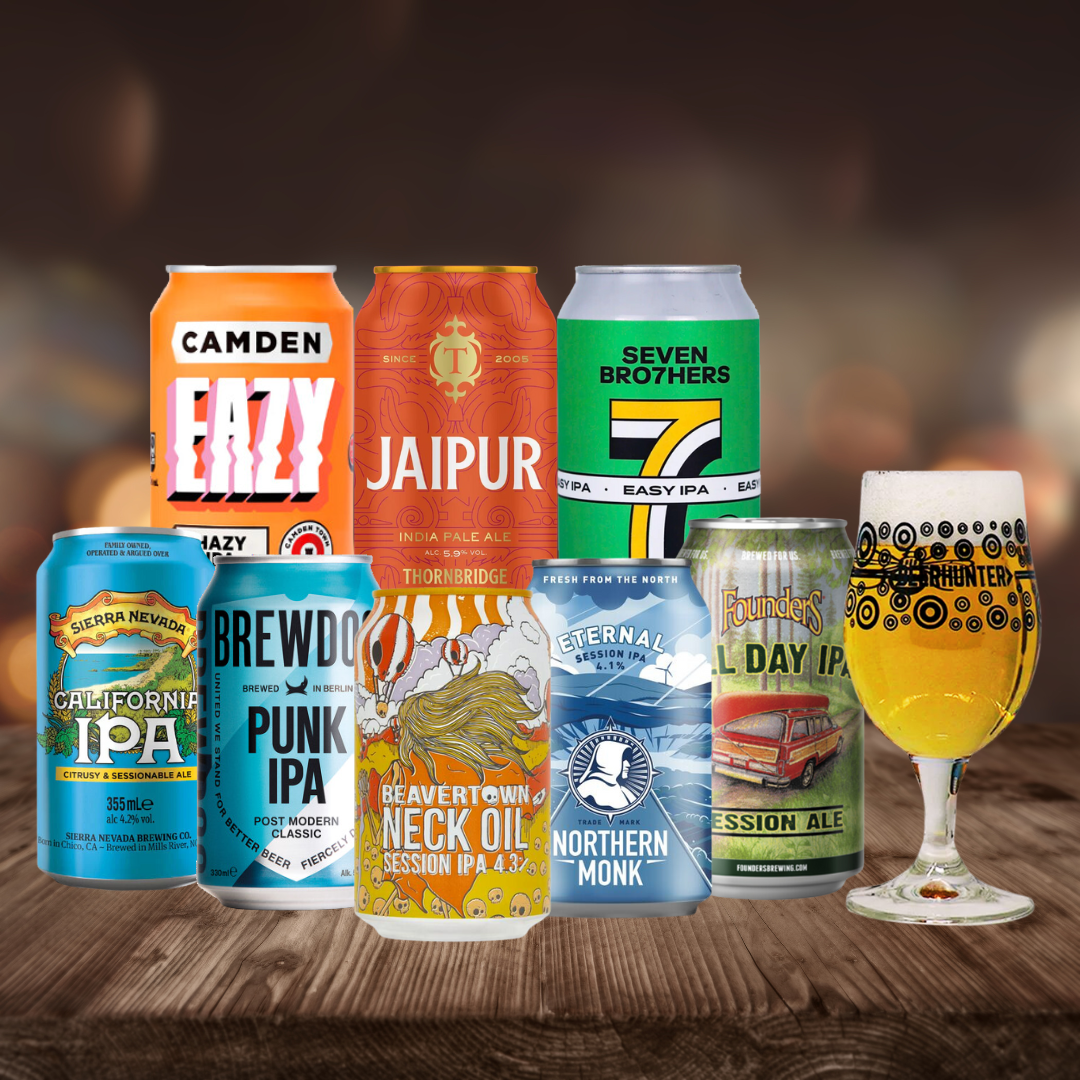 Craft IPA Mixed Beer Case with Branded Glass with Glass (8 Pack) - BEERHUNTER