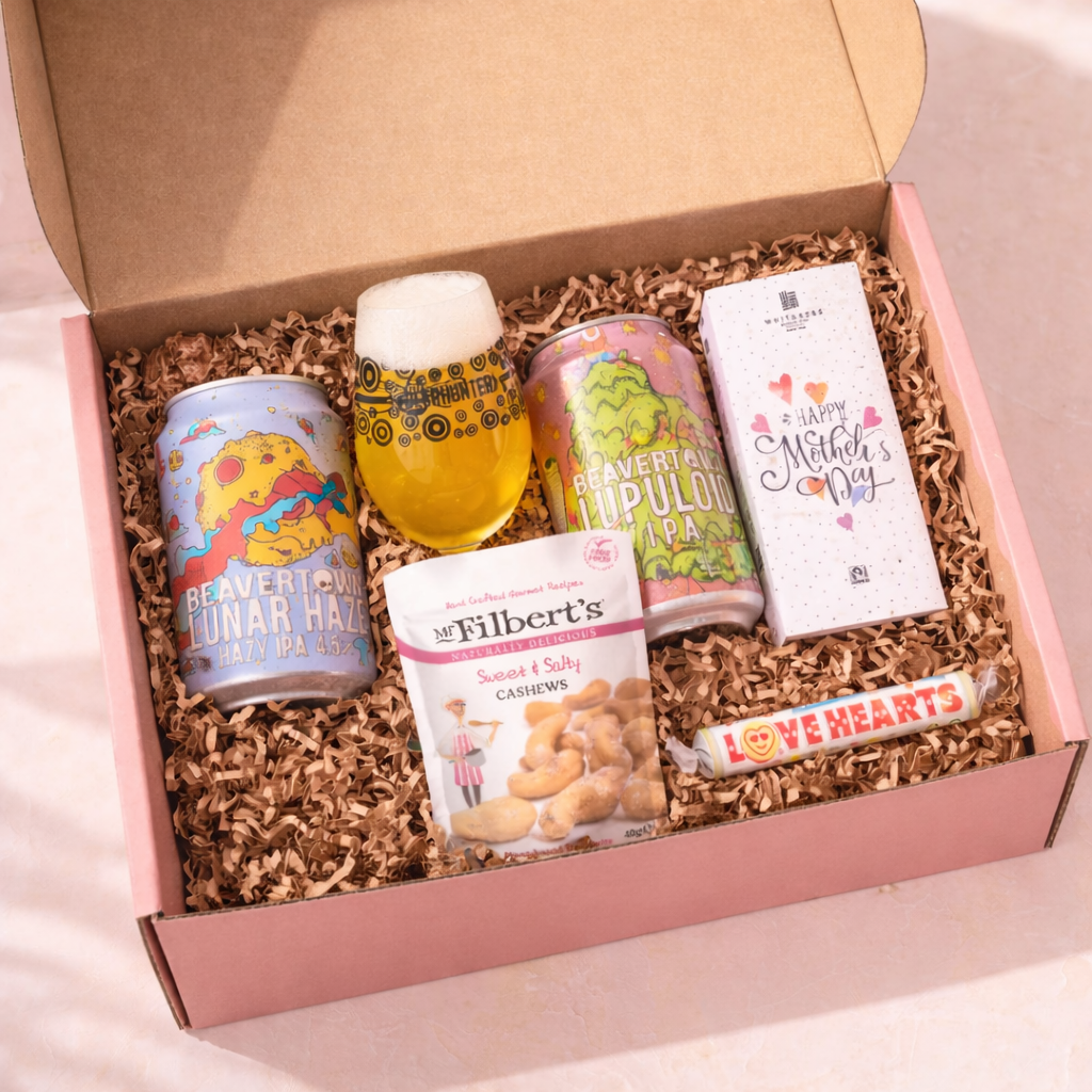 Beavertown Craft Beer Mothers Day Gift Set with Glass, Chocolate & Snacks