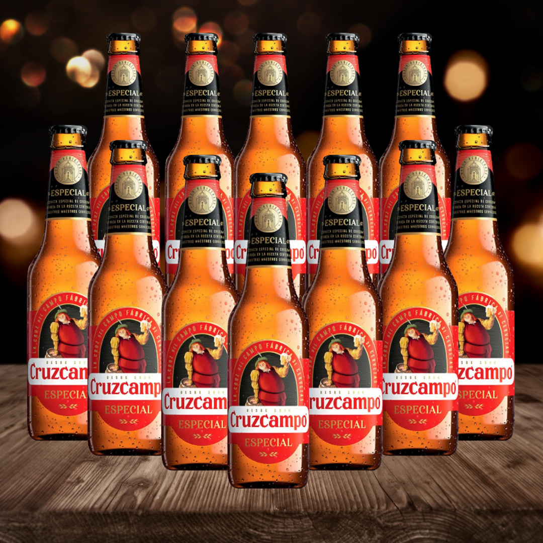 Cruzcampo Premium Spanish Lager 330ml Bottles - 4.4% ABV (12 Pack) - BEERHUNTER
