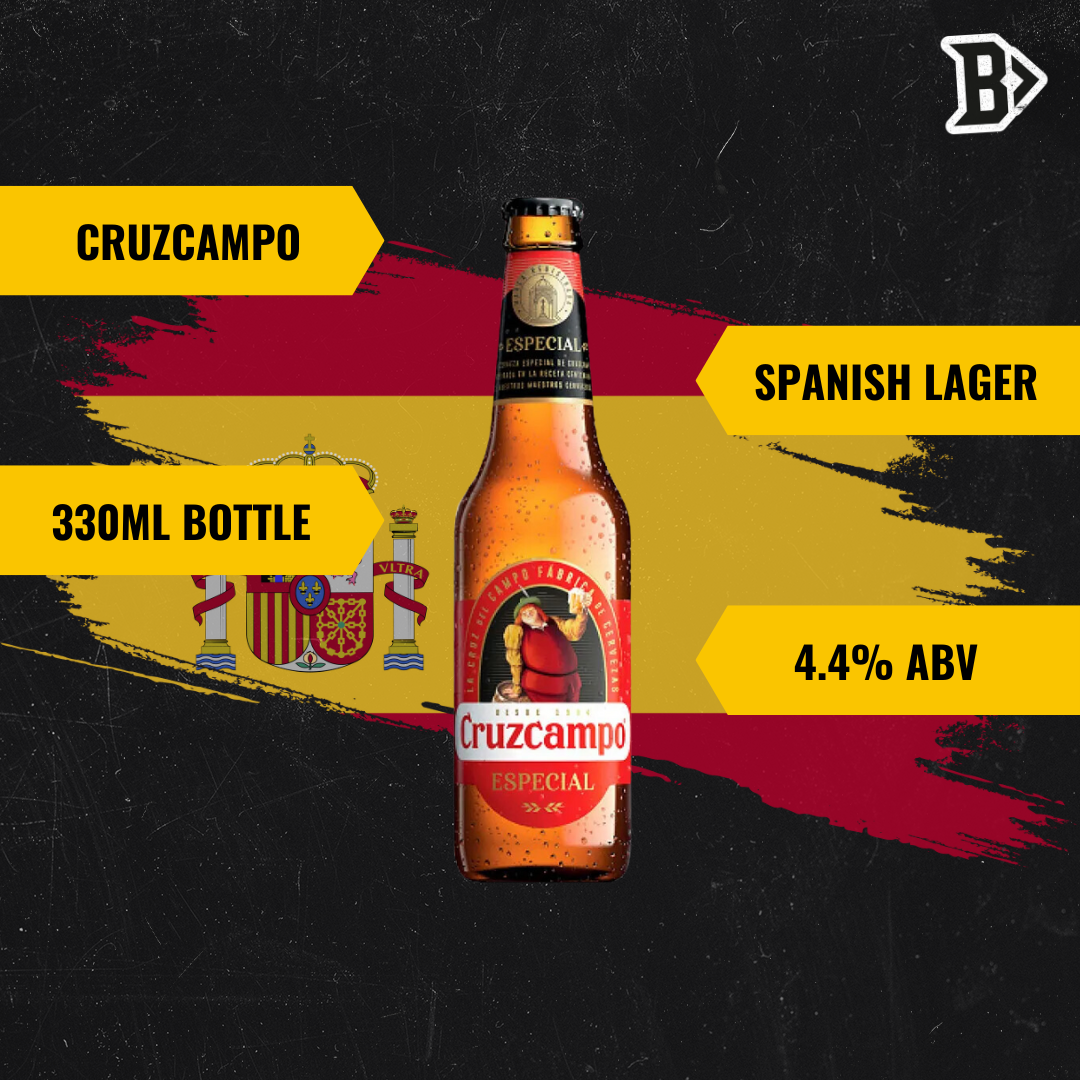 Cruzcampo Premium Spanish Lager 330ml Bottles - 4.4% ABV (12 Pack) - BEERHUNTER