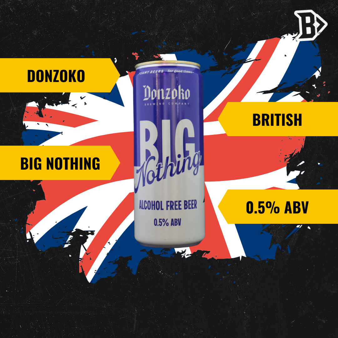 Donzoko Big Nothing British Low Alcohol Beer 330ml Cans -  0.5% ABV (12 Pack)
