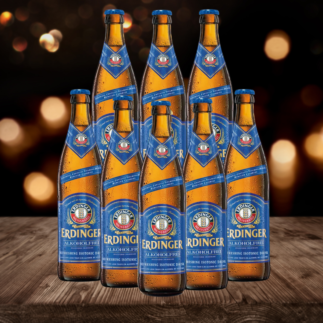 Erdinger Alkoholfrei German Alcohol Free Wheat Beer 500ml Bottles - 0.5% ABV (Multipack)