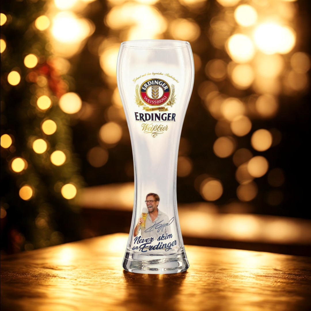 ERDINGER Klopp Limited Edition "Never Skim an ERDINGER" Pint Glass