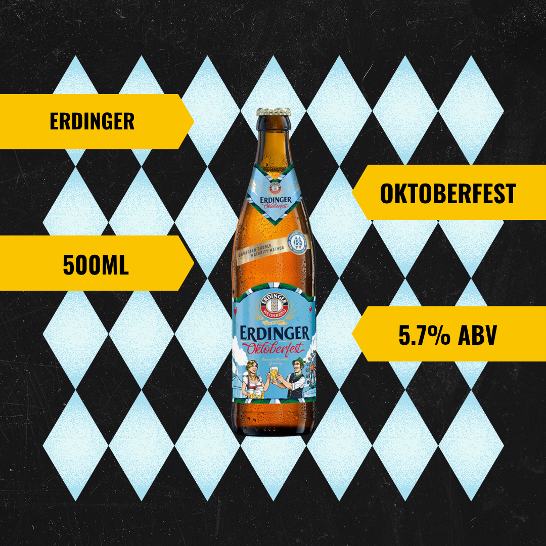 ERDINGER Oktoberfest Beer 500ml Bottles with FREE Erdinger Stein - 5.7% ABV (8 Pack)