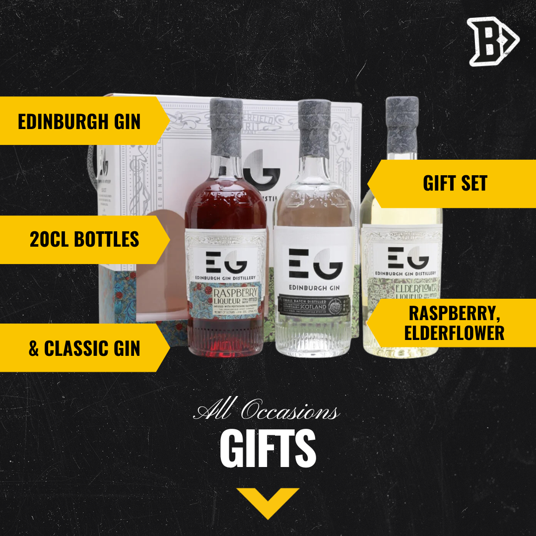 Edinburgh Gin Triple Gift Set (3 x 20cl Bottles) - Raspberry, Original, Elderflower