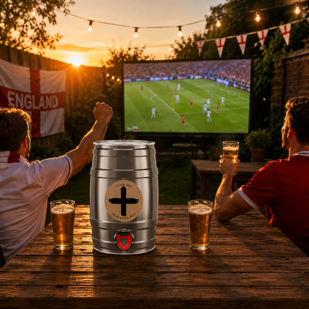 England Mini Keg – 5 Litre Limited Edition Blackjack Brewery Ale (4.0% ABV)