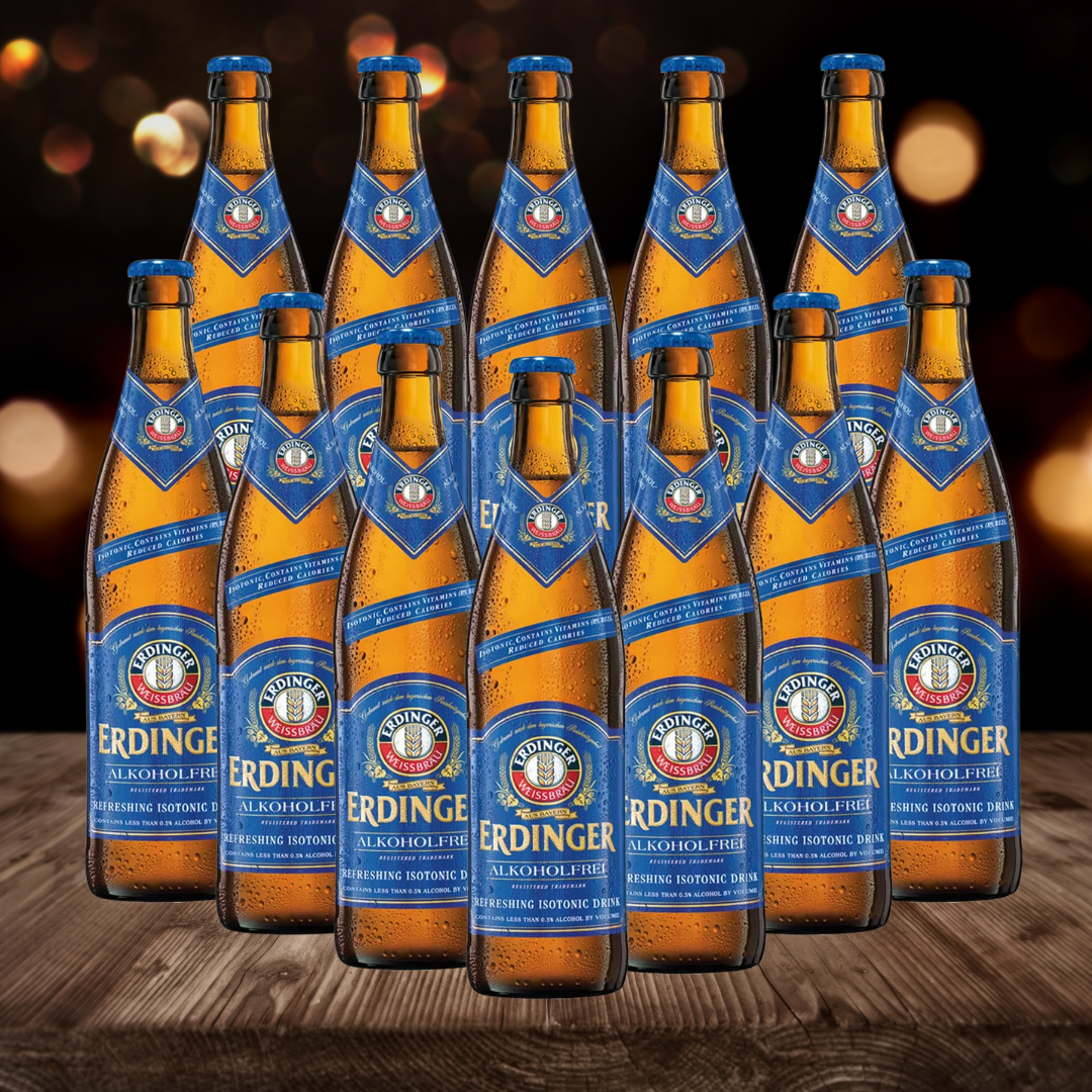 Erdinger Alkoholfrei German Alcohol Free Wheat Beer 500ml Bottles - 0.5% ABV (12 Pack) - BEERHUNTER