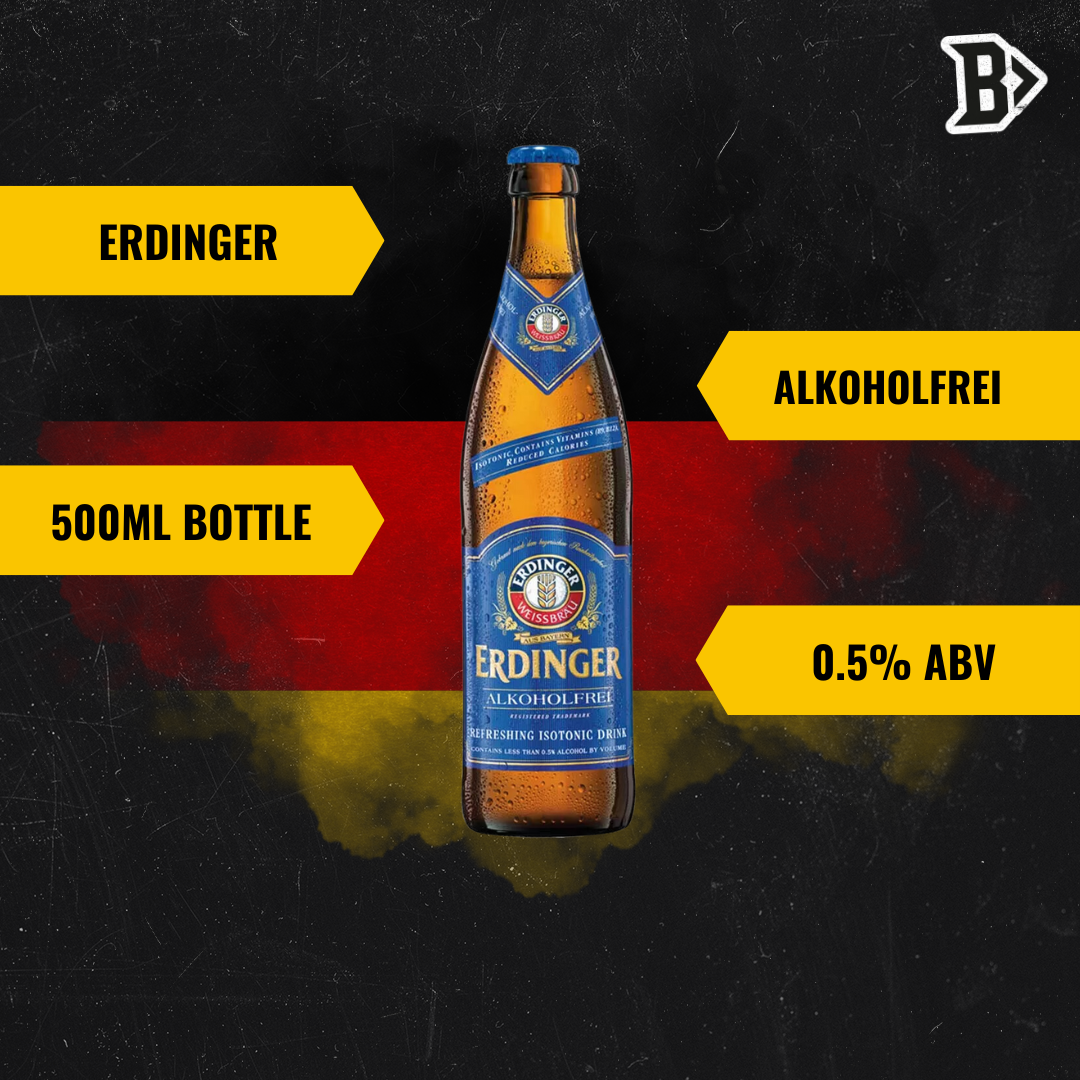 Erdinger Alkoholfrei German Alcohol Free Wheat Beer 500ml Bottles - 0.5% ABV (12 Pack) - BEERHUNTER