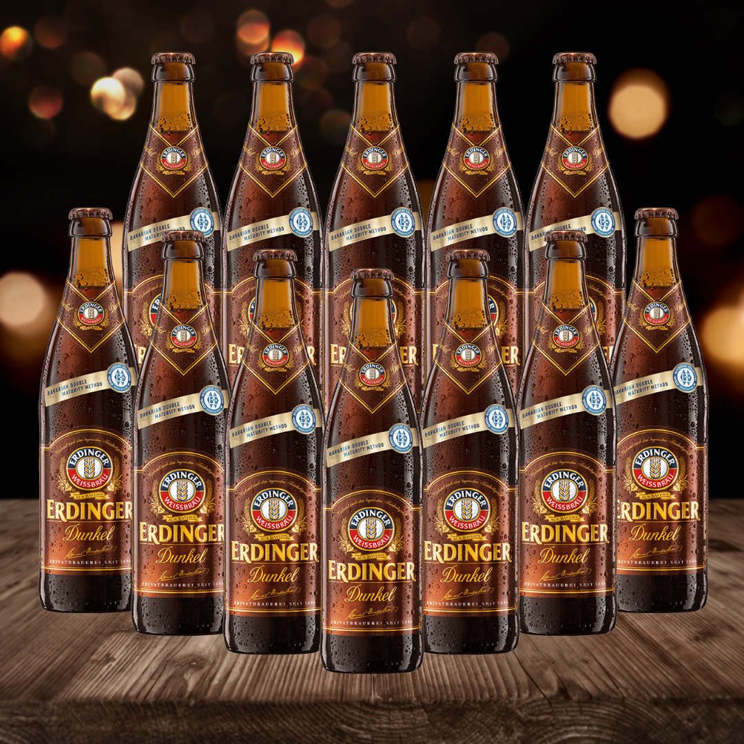 Erdinger Dunkel Dark German Wheat Beer 500ml Bottles - 5.3% ABV (12 Pack) - BEERHUNTER