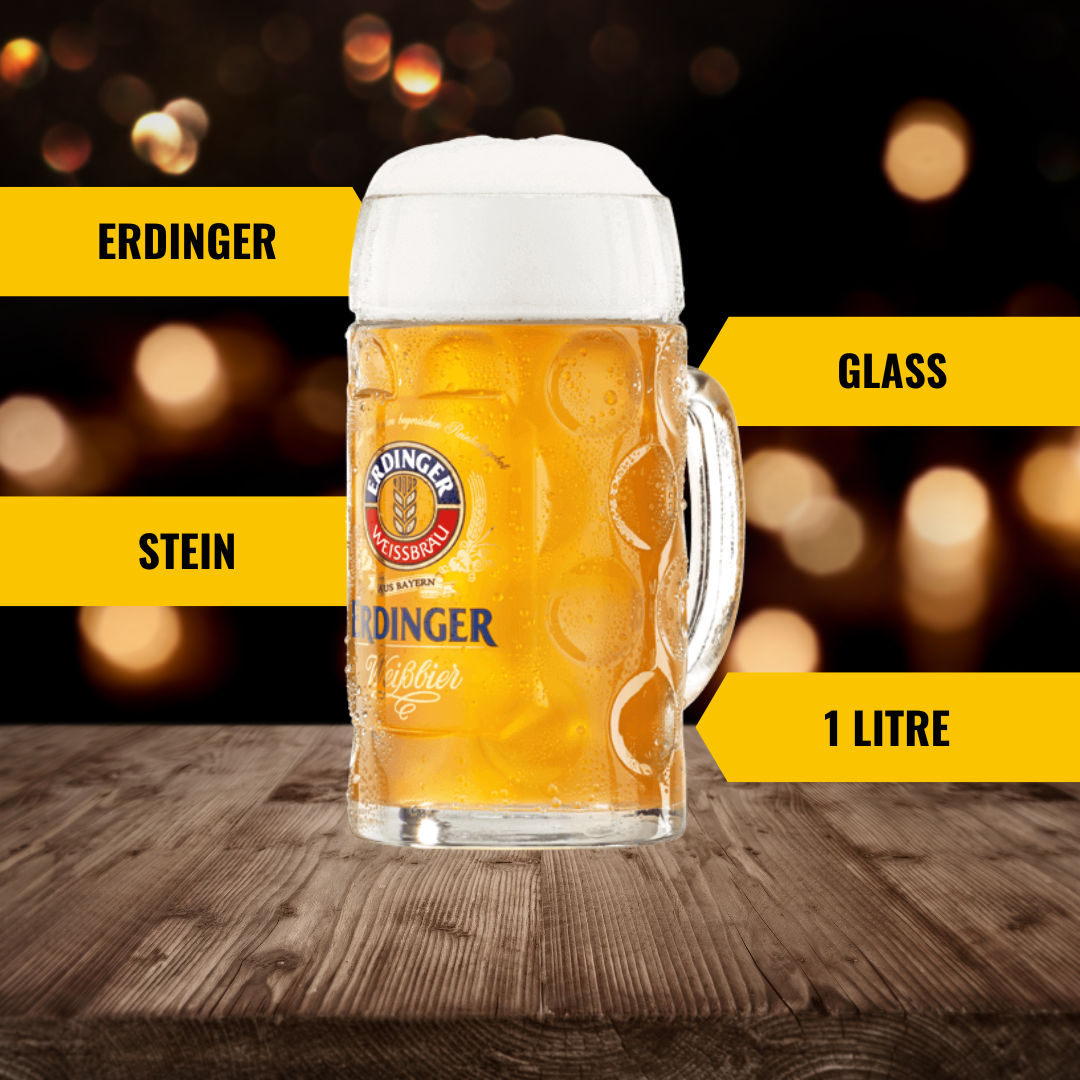 Erdinger Official Branded 1 Litre Stein - BEERHUNTER