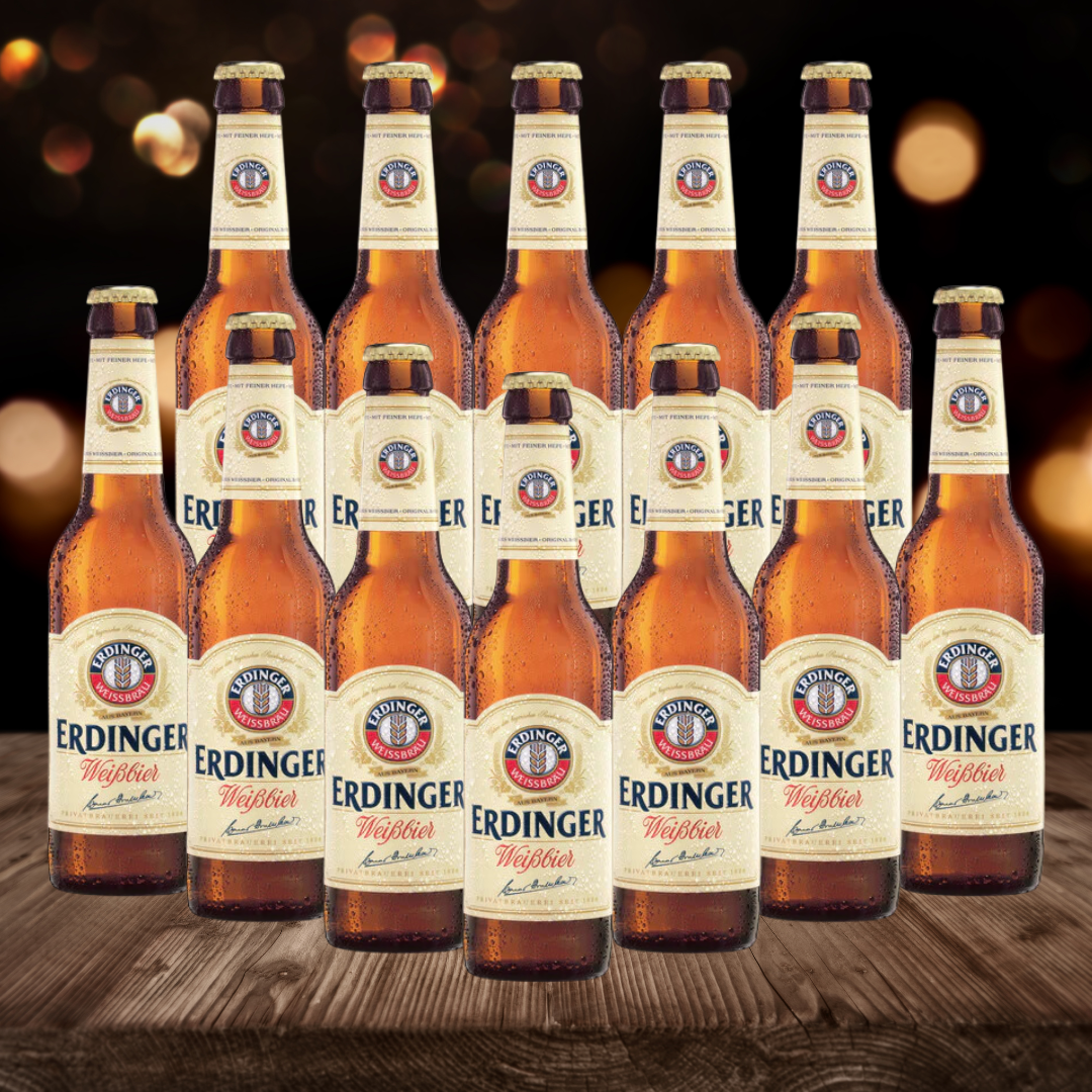 Erdinger Weissbier German Wheat Beer 330ml Bottles - 5.3% ABV (12 Pack) - BEERHUNTER