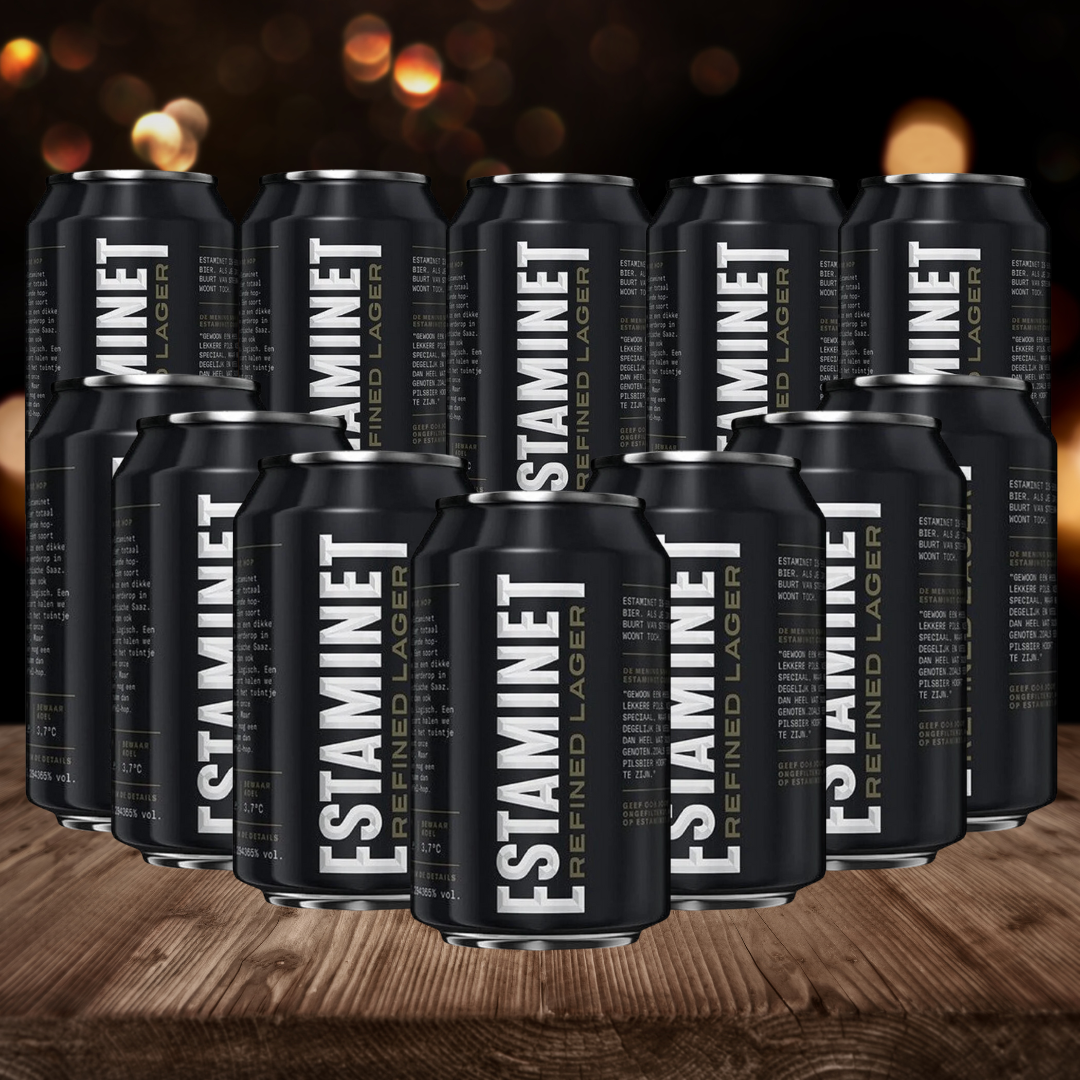 Estaminet Refined Lager 330ml Cans - 5.2% ABV (12 Pack) - BEERHUNTER