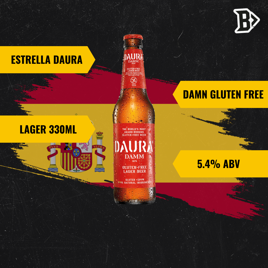 Estrella Daura Gluten Free Lager 330ml Bottles 5.4% ABV (12 Pack) - BEERHUNTER