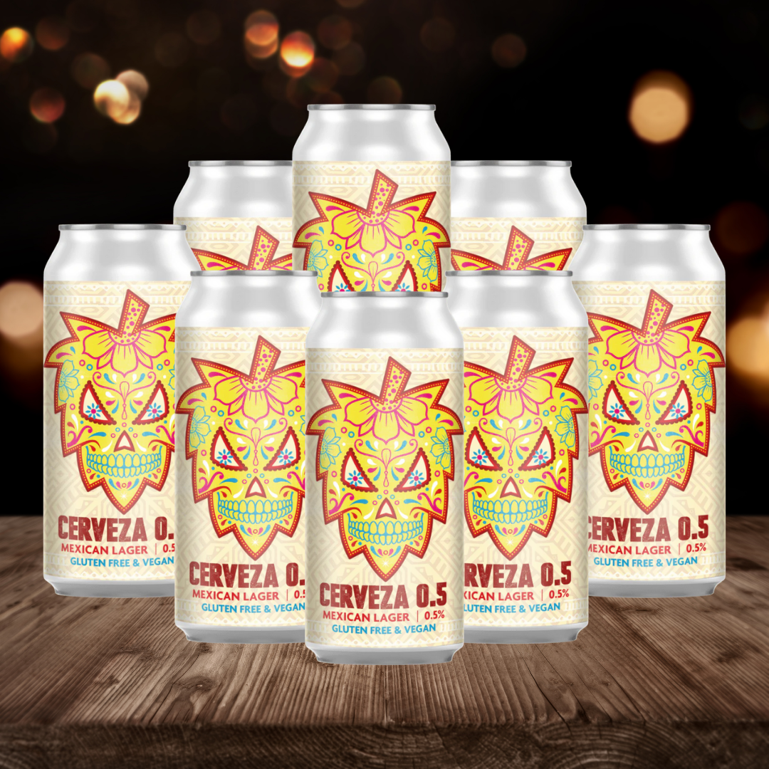 Fierce Beer Cervesa Gluten free Alcohol free Mexican Style Lager 440ml Can - 0.5% ABV (8 Pack)