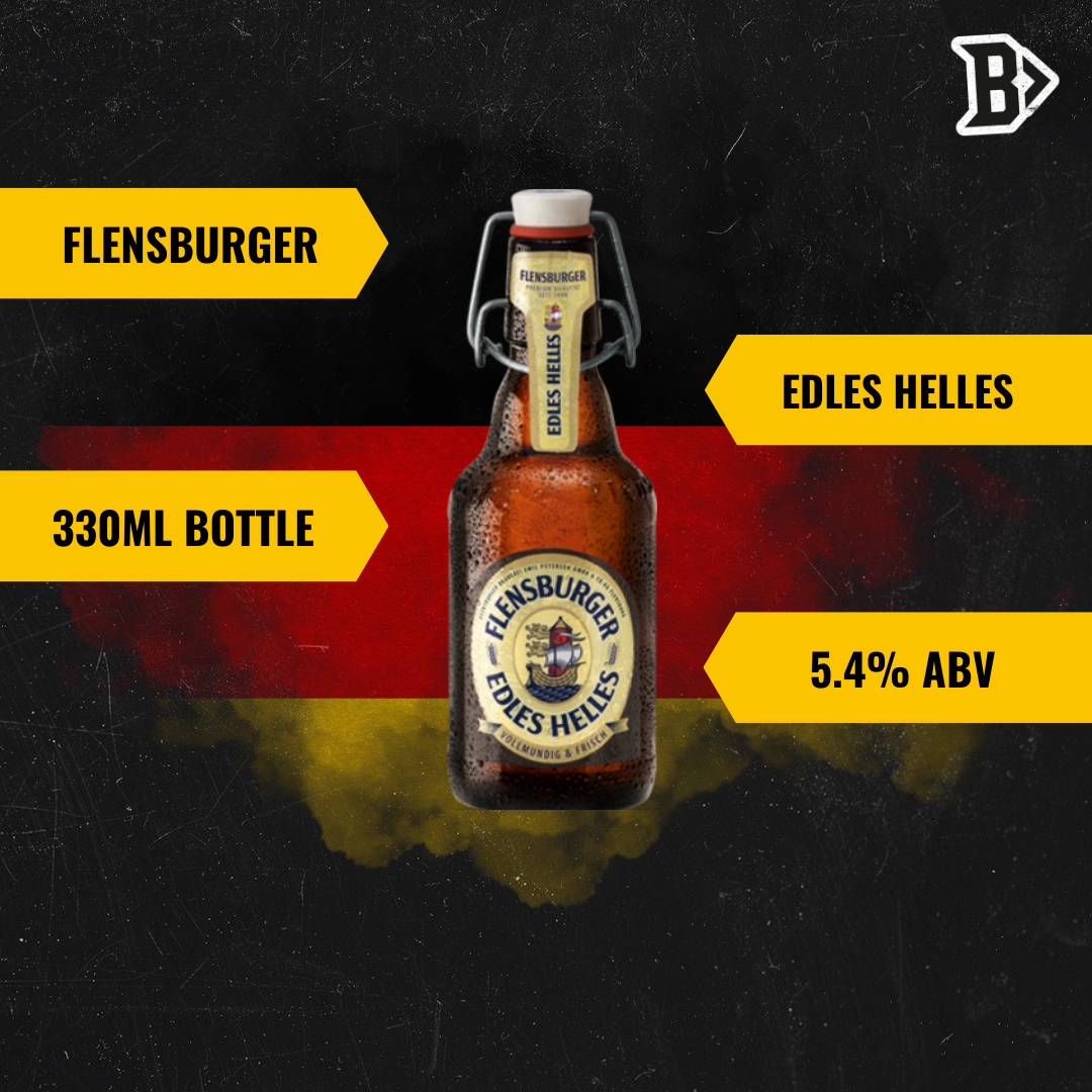 Flensburger Edles German Helles 330ml Bottles – 5.4% ABV (12 Pack) - BEERHUNTER