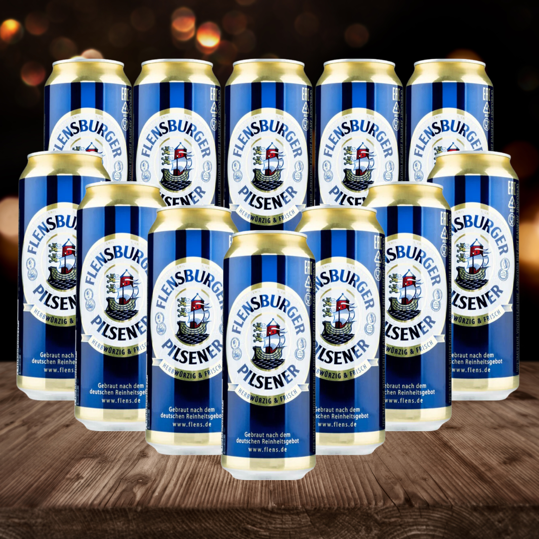 Flensburger Pilsener German Pils 500ml Cans (12 Pack) - 4.8% ABV - BEERHUNTER