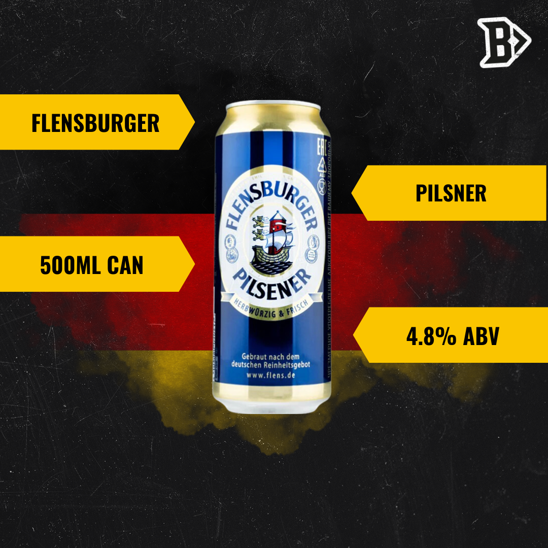 Flensburger Pilsener German Pils 500ml Cans (12 Pack) - 4.8% ABV - BEERHUNTER