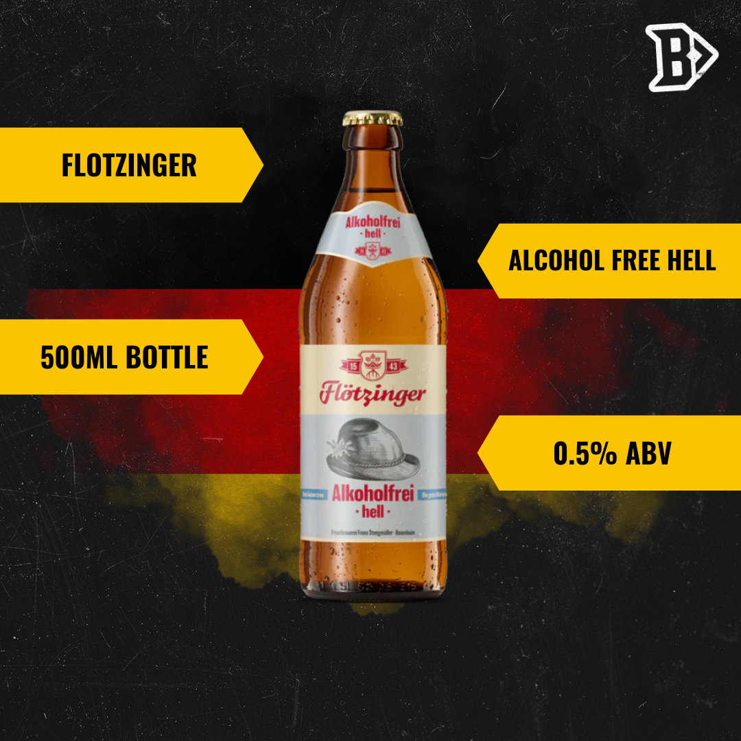 Flotzinger Alkoholfrei Hell German Alcohol-Free Beer 500ml Bottles - 0.5% ABV (12 Pack) - BEERHUNTER