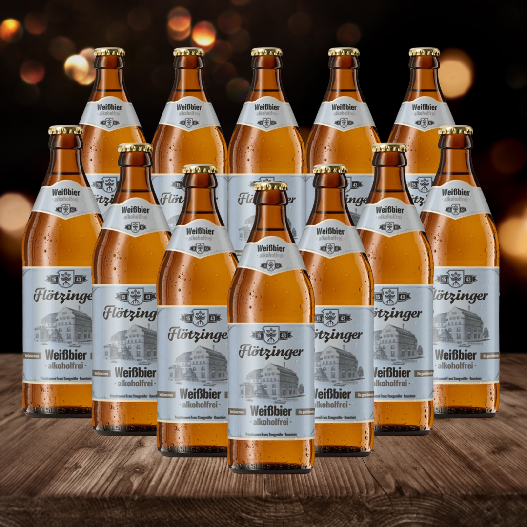 Flotzinger Alkoholfrei Weissbier German Alcohol-Free Beer 500ml Bottles - 0.5% ABV (12 Pack) - BEERHUNTER