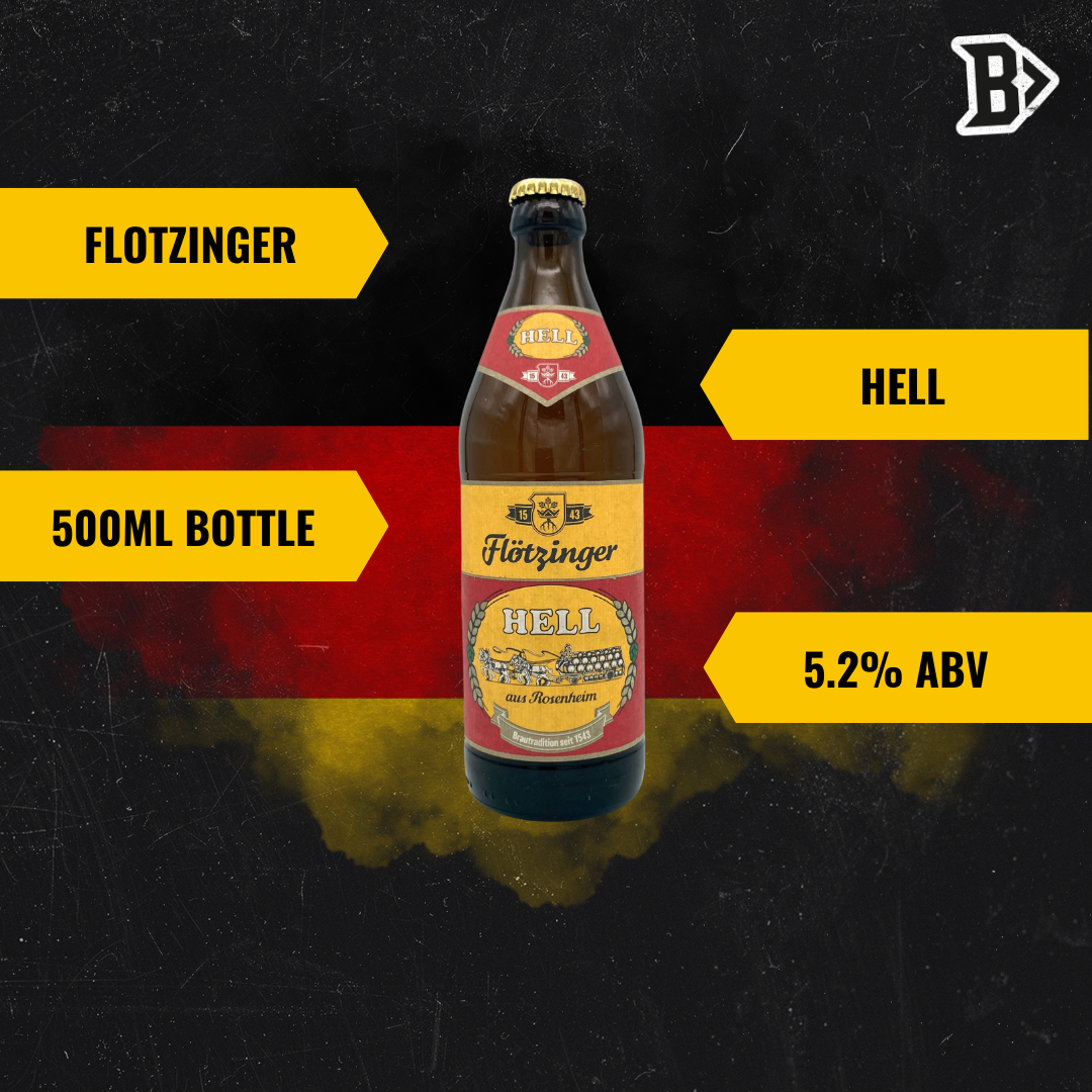 Flotzinger Hells German Beer 500ml Bottles – 5.2% ABV (12 Pack) - BEERHUNTER