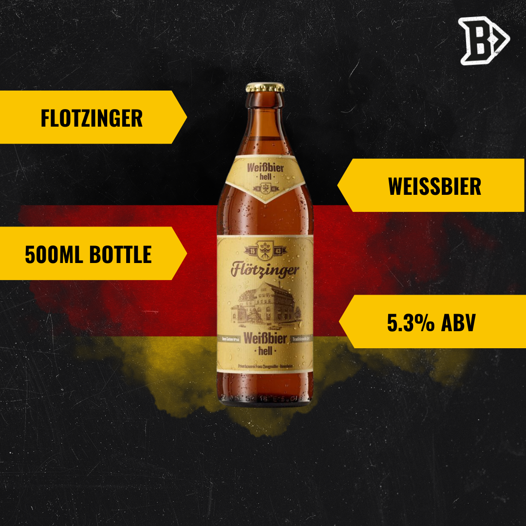 Flotzinger Weissbier Hell German Wheat Beer 500ml Bottles – 5.3% ABV (12 Pack) - BEERHUNTER