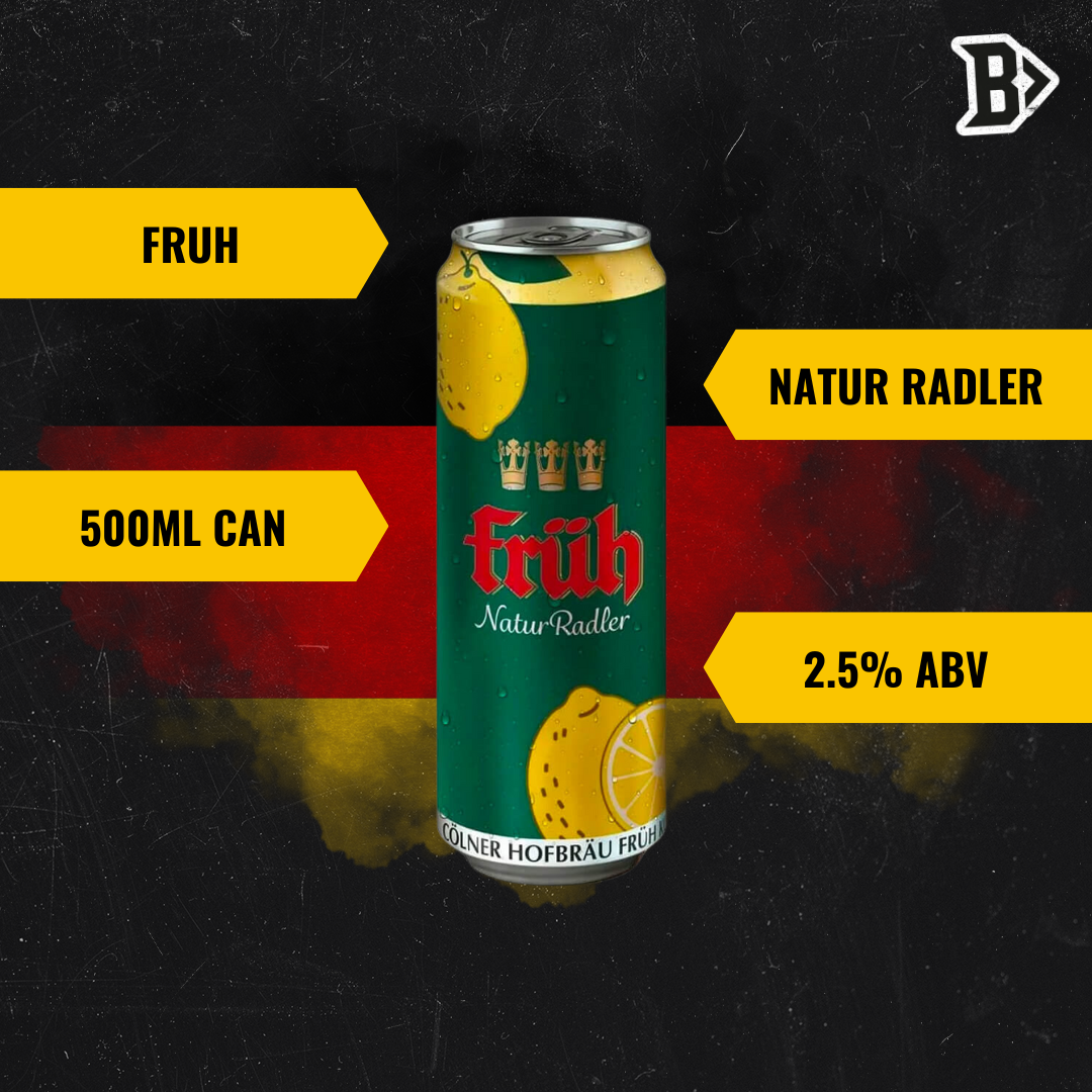 Fruh Kolsch Radler 500ml Cans (12 Pack) - 2.5% ABV - BEERHUNTER