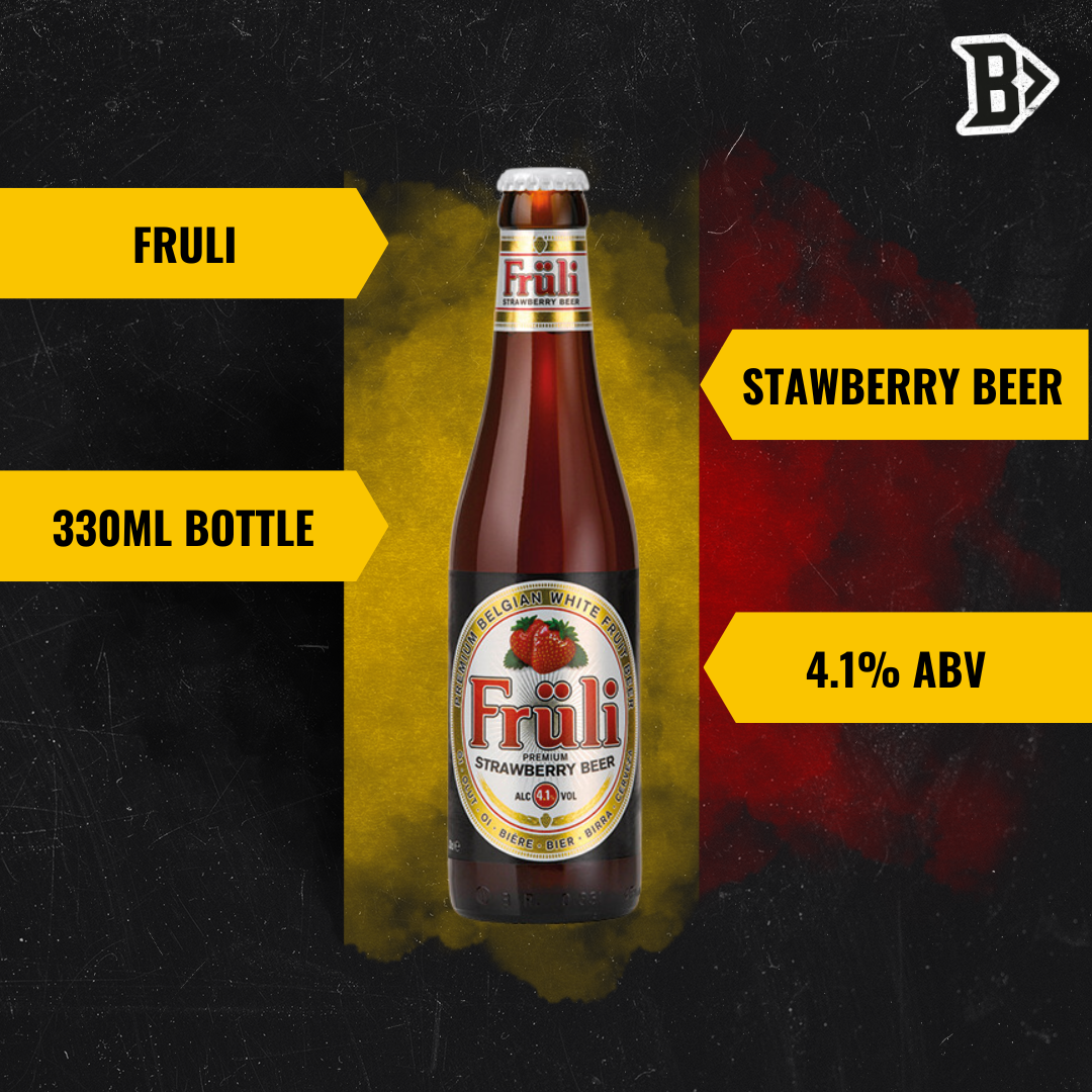 Fruli Strawberry Fruit Flavoured Red Belgian Beer 330ml Bottles – 4.1% ABV (12 Pack) - BEERHUNTER