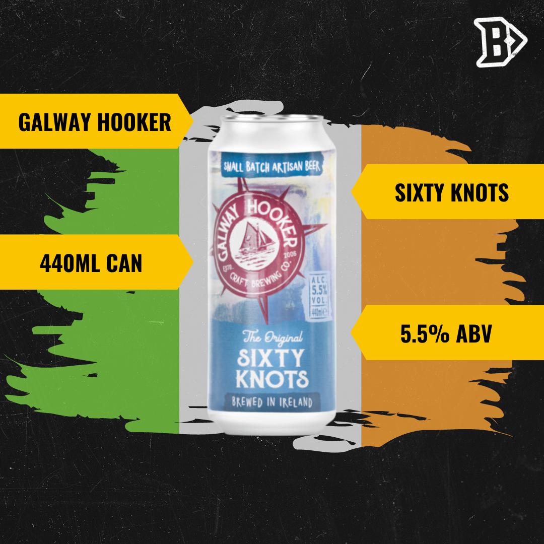 Galway Hooker Sixty Knots Irish IPA 440ml Cans (12 Pack) - 5.5% ABV - BEERHUNTER