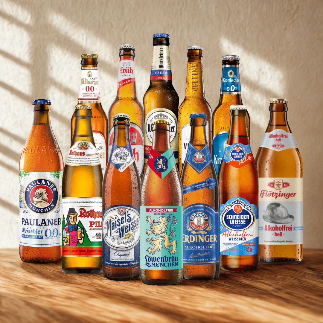 German Alcohol-Free Beer Mixed Case (12 Pack) – Helles, Pilsner &amp; Wheat Beer 0.0%–0.5% ABV