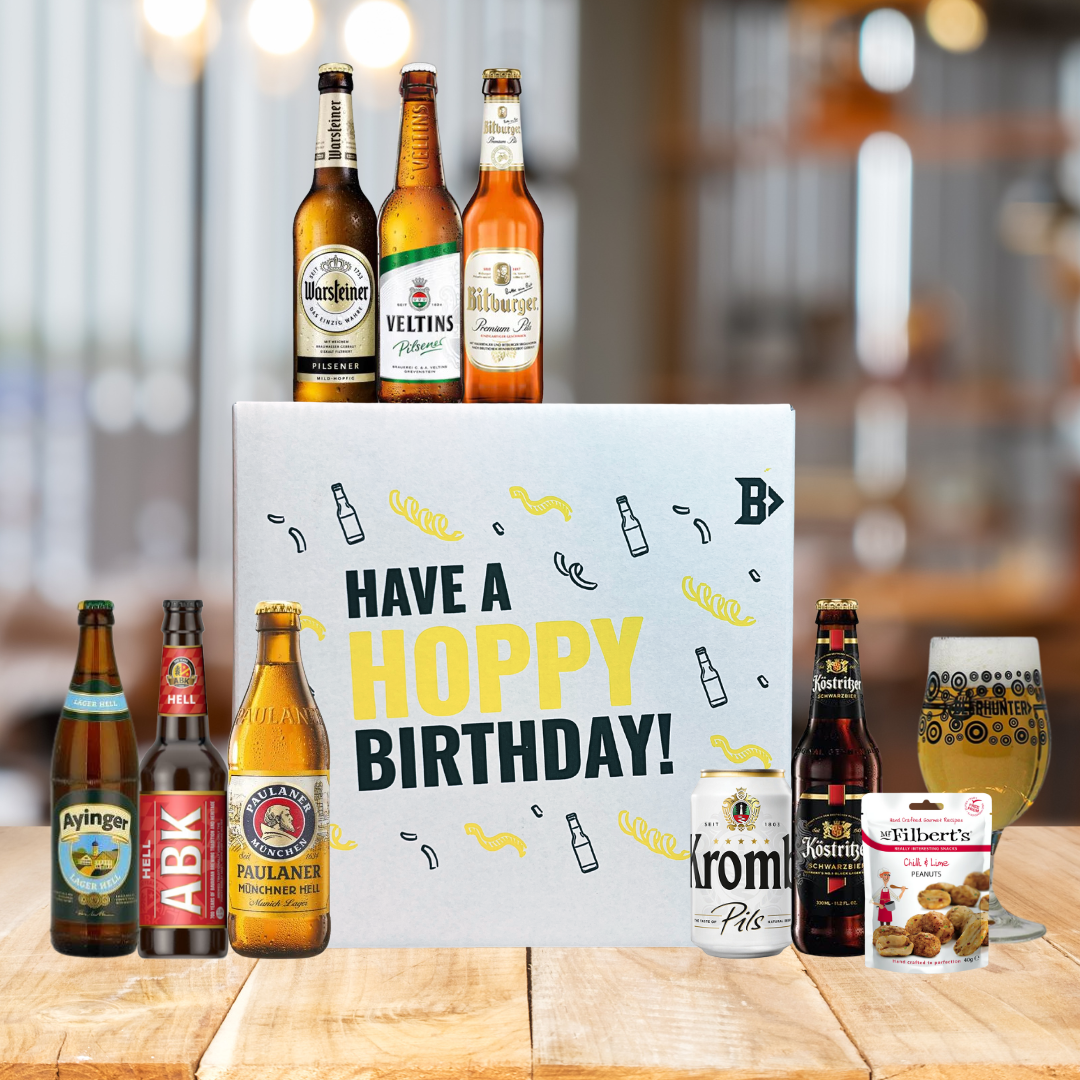 German Beer Happy Birthday Gift Box - Premium Selection - (8 Pack)